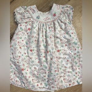 Toddler girl size 3T Bonnie Jean smocked puff sleeve sweet bunny dress. Easter